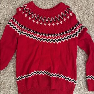 Style & Co. Red and Black Patterned Sweater
